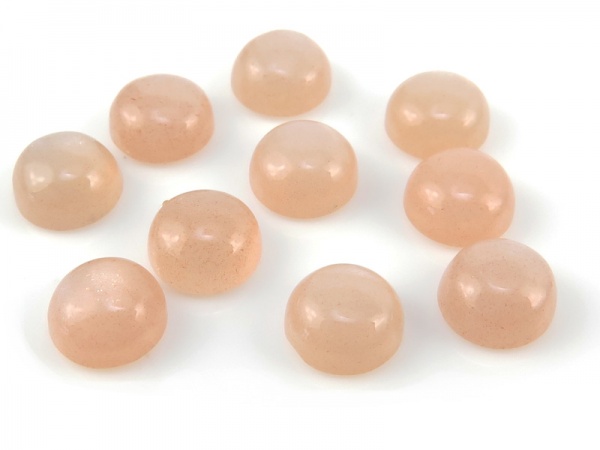 Peach Moonstone Round Cabochon ~ Various Sizes