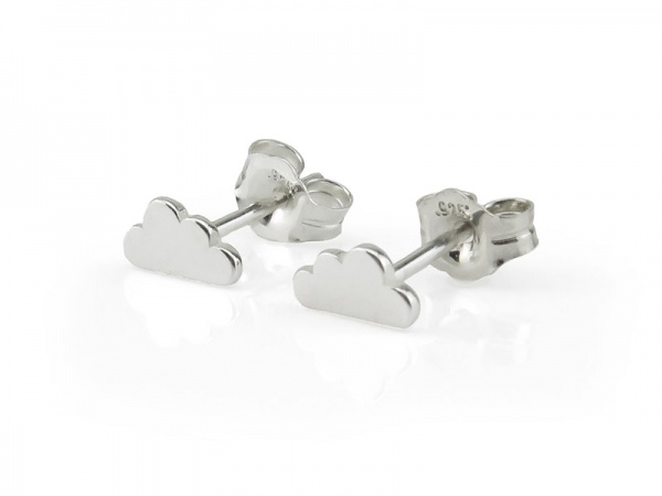 Sterling Silver Cloud Ear Studs  ~ PAIR