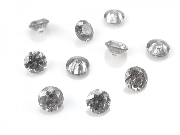 Salt and Pepper Diamond Faceted Round ~ Various Sizes