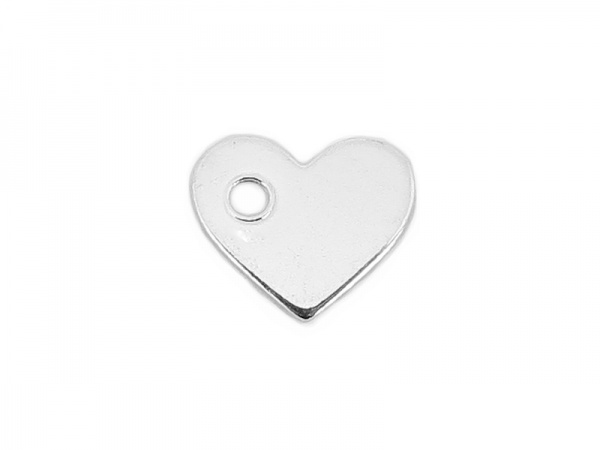 Sterling Silver Heart Tag 7.5mm