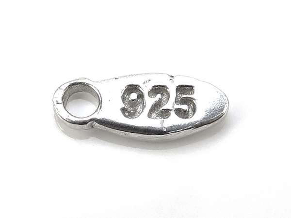 Sterling Silver 925 Stamped Tag 10mm