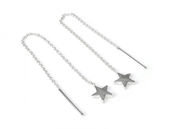 Sterling Silver Star Threaders ~ PAIR