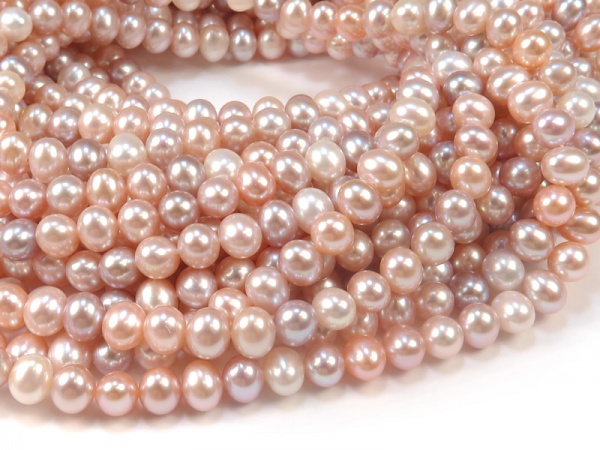 Freshwater Pearl Mixed Colour Potato Beads 7mm ~ 16'' Strand