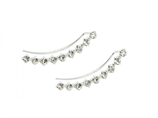 Sterling Silver CZ Ear Crawlers ~ PAIR
