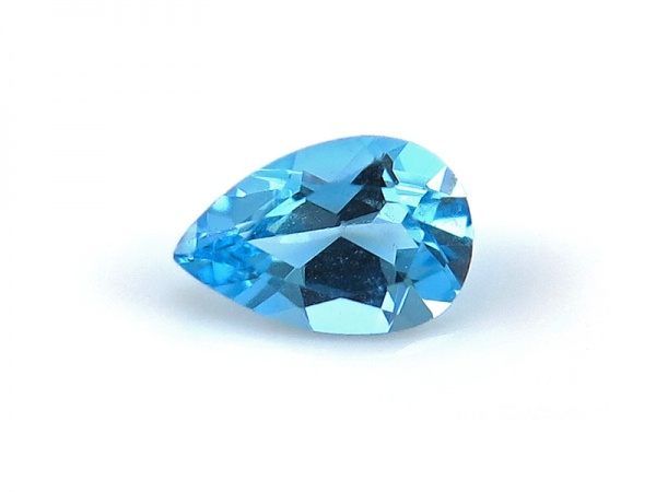 Swiss Blue Topaz Faceted Pear ~ Various Sizes