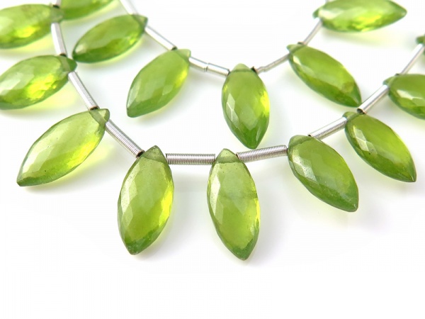 AA Vesuvianite Faceted Marquise Briolettes 8-9mm ~ 8'' Strand