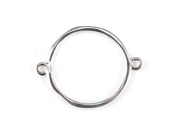Sterling Silver Organic Circle Connector 21mm