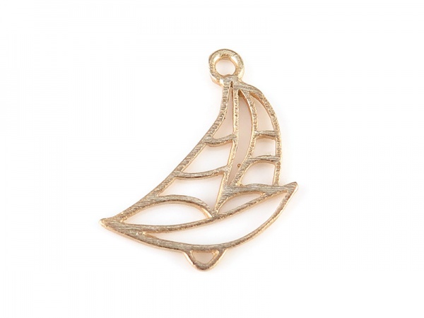 Gold Vermeil Sailing Boat Pendant 17mm