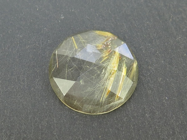 Golden Rutilated Quartz Rose Cut Cabochon 8mm