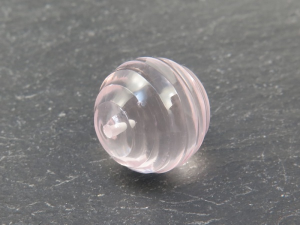 Rose Quartz Carved Ball ~ Half Drilled ~ 12mm