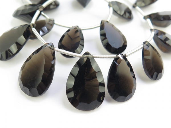 AAA Smoky Quartz Faceted Pear Cut Briolette 15mm ~ SINGLE