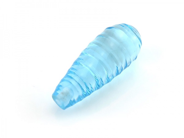 Swiss Blue Topaz Carved Drop ~ Half Drilled ~ 20mm