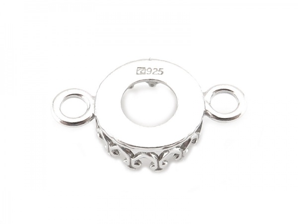 Sterling Silver Gallery Wire Round Bezel Connector 8mm