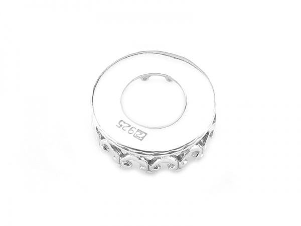 Sterling Silver Gallery Wire Round Bezel Setting 8mm