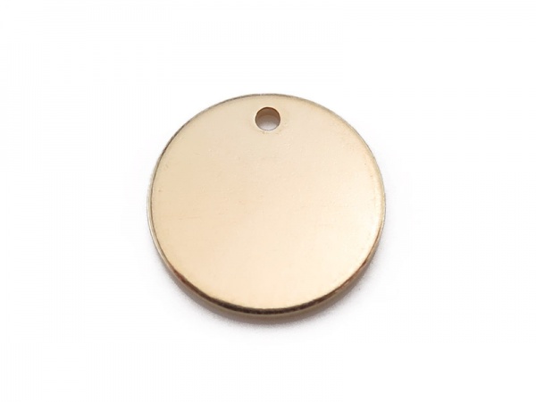 Gold Filled Round Tag 11mm (Thick) ~ Optional Engraving