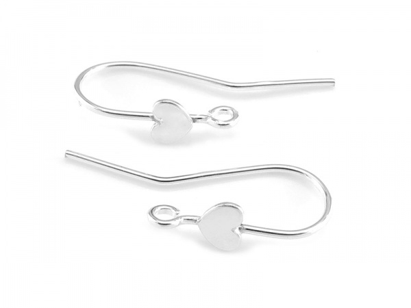 Sterling Silver Heart Ear Wire ~ PAIR