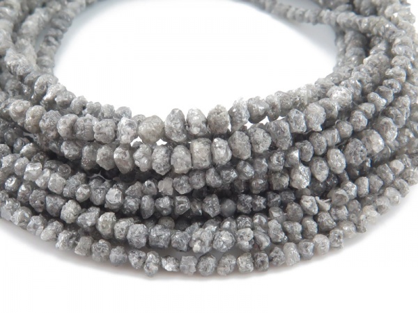 Dark Grey Diamond Rough Nuggets 2-3mm ~ 14'' Strand