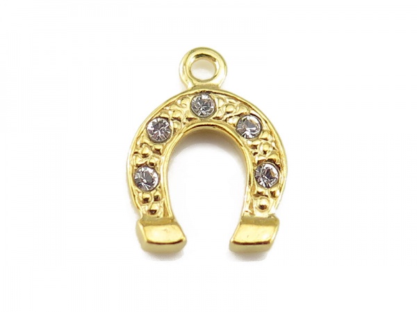 Gold Vermeil Swarovski Horseshoe Pendant 13mm