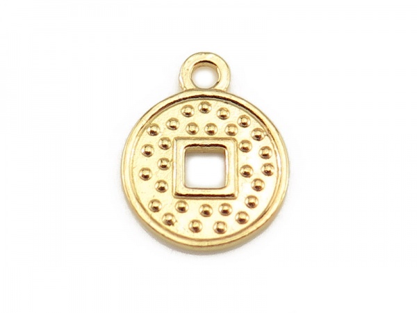 Gold Vermeil Cut Out Coin Charm 11mm