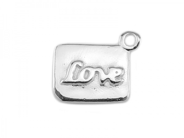 Sterling Silver Love Letter Charm 10mm