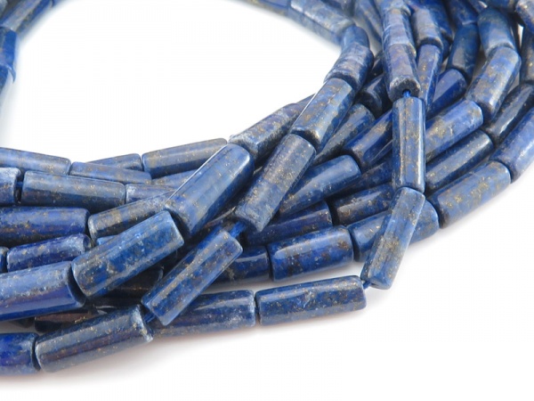Lapis Lazuli Smooth Cylinder Beads 10-14mm ~ 12.5'' Strand