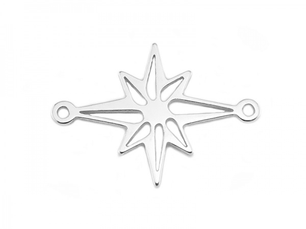 Sterling Silver Pole Star Connector 19mm