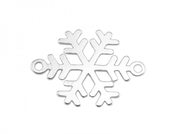 Sterling Silver Snowflake Connector 17mm