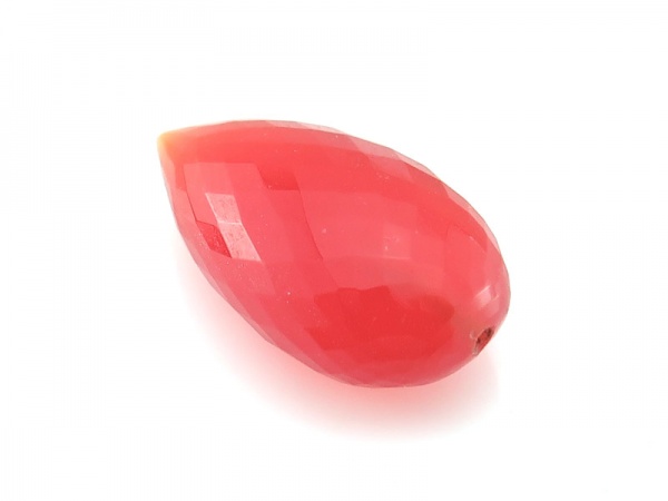 AAA Carnelian Faceted Pear 18mm ~ Half Drilled ~ SINGLE