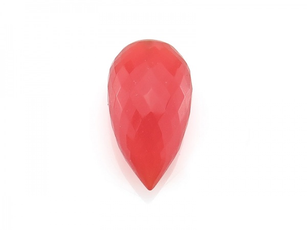 AAA Carnelian Faceted Pear 18mm ~ Half Drilled ~ SINGLE