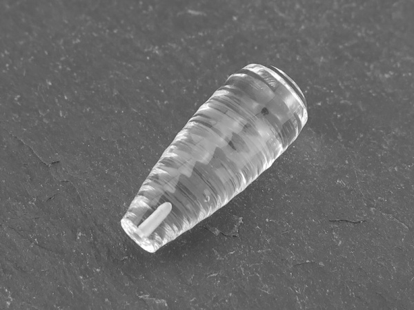 Crystal Quartz Carved Drop ~ Half Drilled ~ 20mm