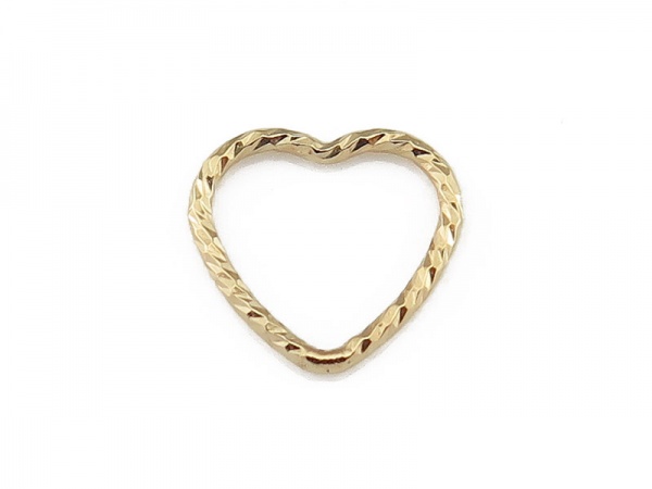 Gold Filled Sparkle Heart Connector 10mm