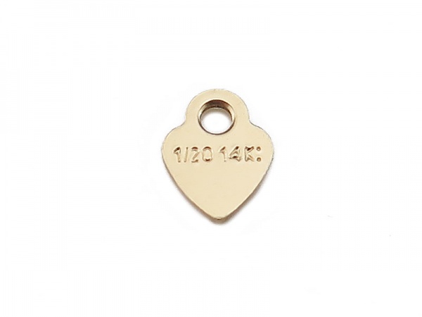 Gold Filled Stamped Heart Tag 4.5mm