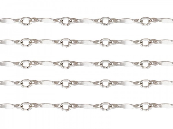 Sterling Silver Twisted Bar Chain ~ by the Foot
