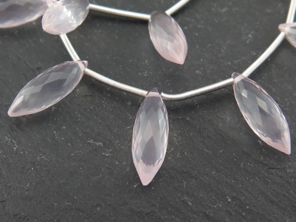 AAA Rose Quartz Micro-Faceted Dew Drop Briolette 17.5-18.5mm ~ SINGLE