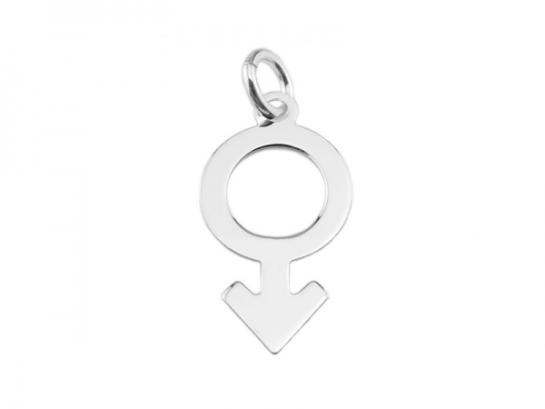 Sterling Silver Male Symbol Charm 17mm