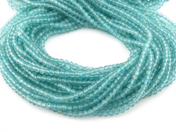 AAA Ocean Apatite Micro-Faceted Round Beads 3mm ~ 12.5'' Strand