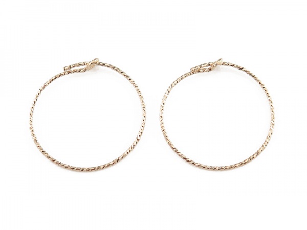 Gold Filled Sparkle Beading Hoop 20mm ~ PAIR