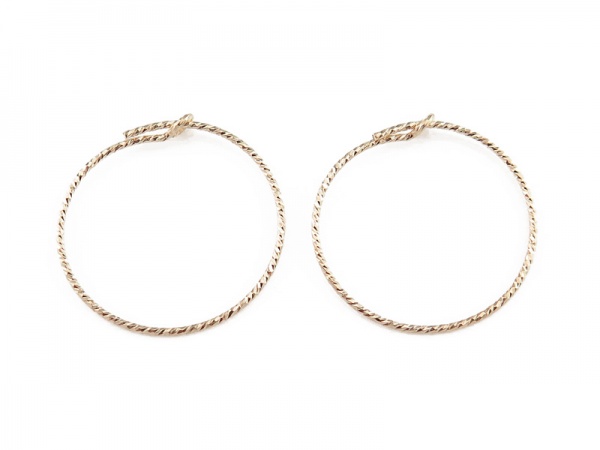 Gold Filled Sparkle Beading Hoop 20mm ~ PAIR