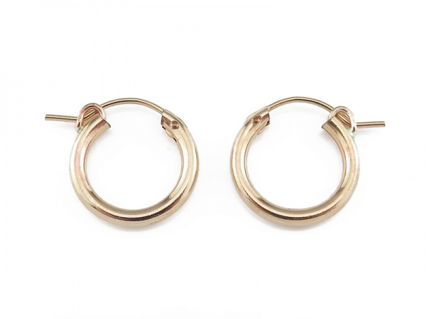 Gold Filled Hinged Earring Hoop 15mm x 2.25mm  ~ PAIR