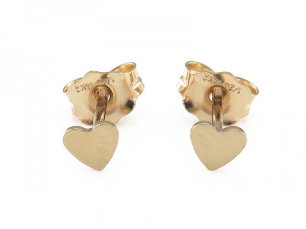 Gold Filled Heart Ear Studs ~ PAIR