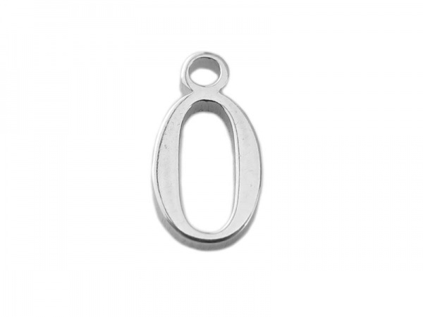Sterling Silver Number Charm ~ 0