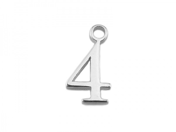 Sterling Silver Number Charm ~ 4
