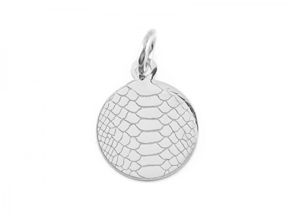 Sterling Silver Snakeskin Print Pendant 12mm