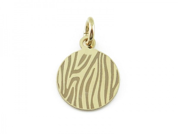 Gold Vermeil Zebra Print Pendant 12mm