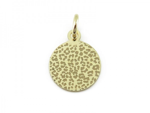 Gold Vermeil Leopard Print Pendant 12mm