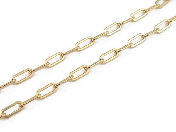 Gold Filled Drawn Cable Chain Necklace with Spring Clasp ~ 16''