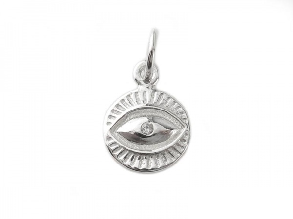 Sterling Silver Eye Charm 9mm