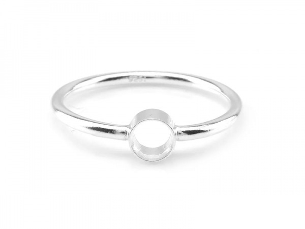 Sterling Silver Bezel Ring 4mm ~ Size L