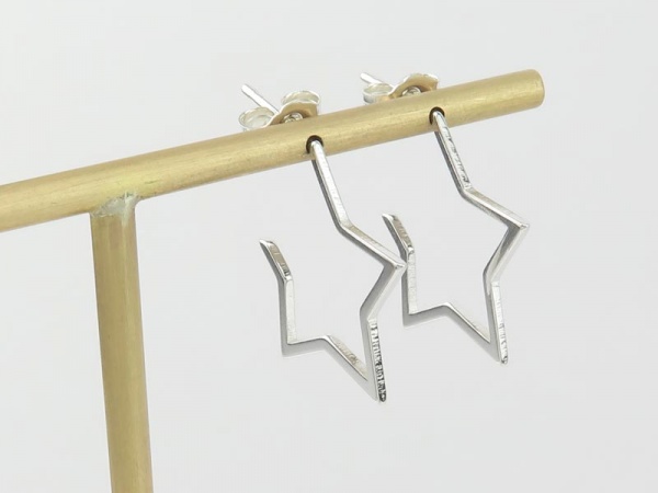 Sterling Silver Star Earrings ~ PAIR