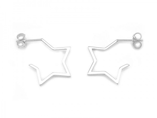 Sterling Silver Star Earrings ~ PAIR